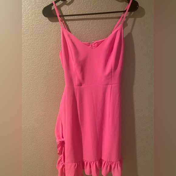 Lilly Pulitzer Pink Asymmetrical Bodycon Dress - Picture 3 of 5
